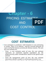 Chapter - 6 Pricing Estimates and Cost Control.