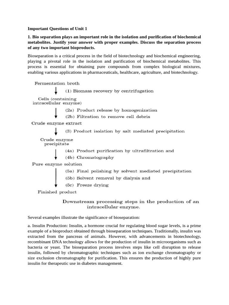Important Questions of Unit 1 With Solutions-BSE | PDF | Centrifugation ...