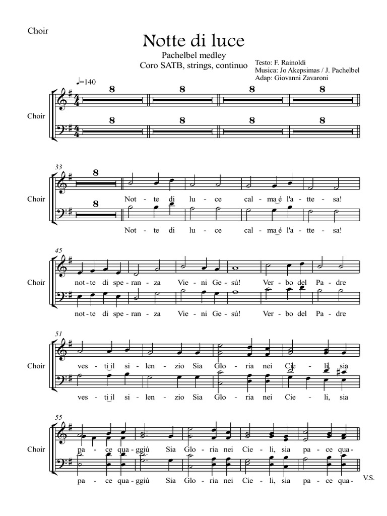 Notte Di Luce 2022 - Choir | PDF