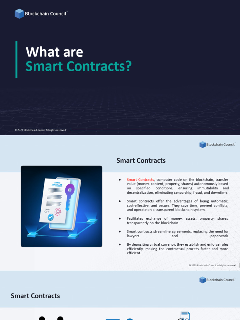 8.1 What Are Smart Contracts - New | PDF | Money