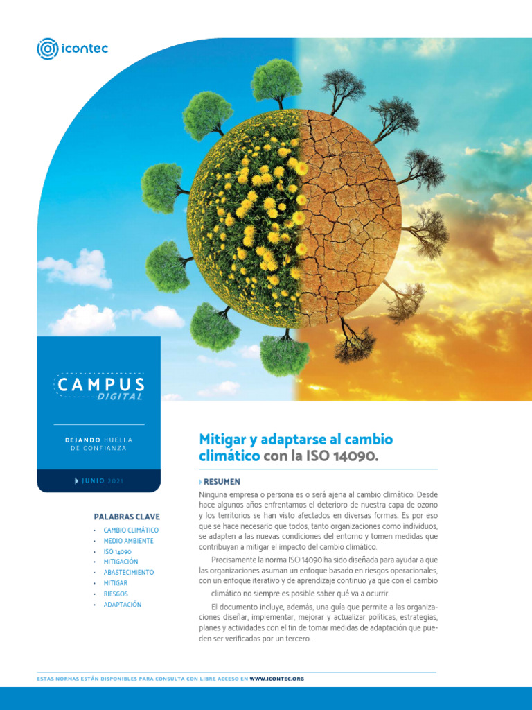 Mitigar y Adaptarse Al Cambio Climático Con La ISO 14090. | PDF