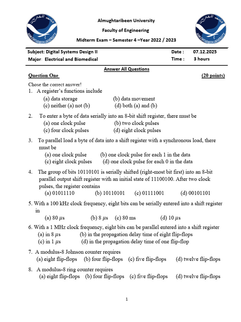 Midterm Exam | PDF | Electronic Circuits | Computer Engineering