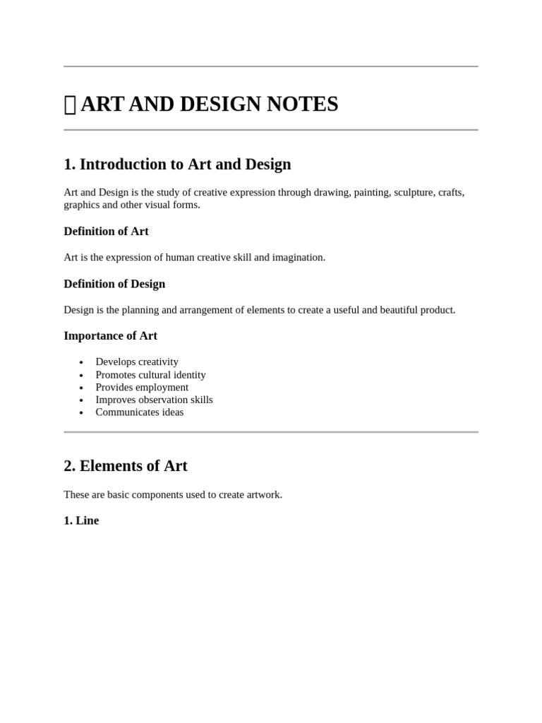 ? Art and Design Notes | PDF | Shape | Color