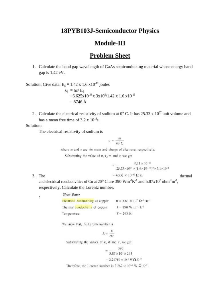Unit 3 Numericals | PDF