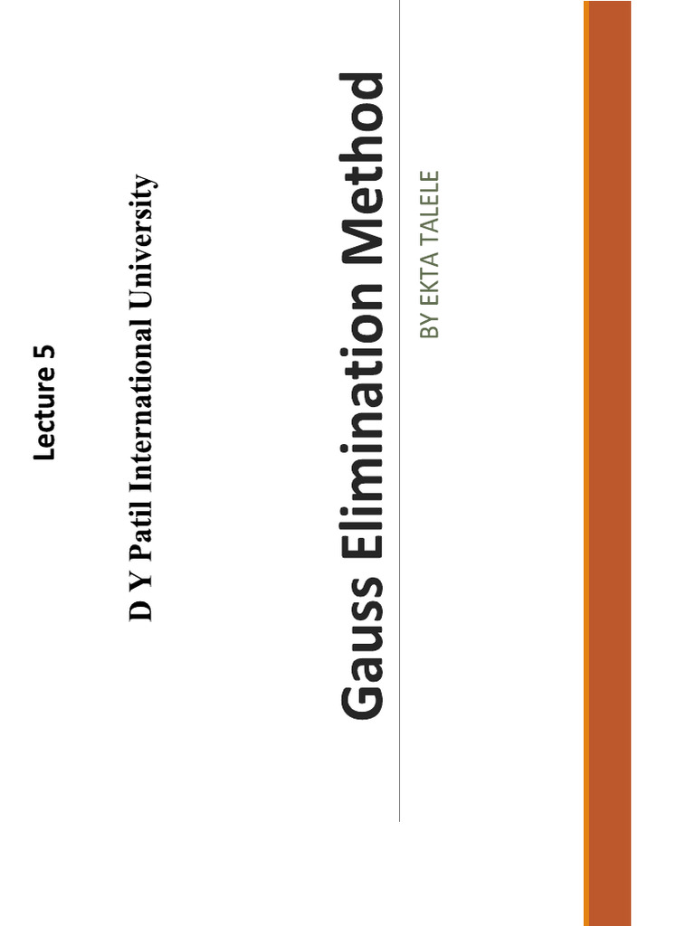 Gauss Elimination Method | PDF