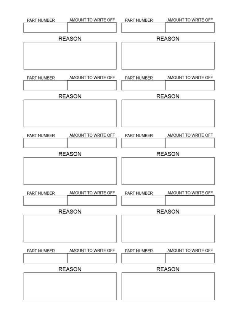 Write Off Cards | PDF