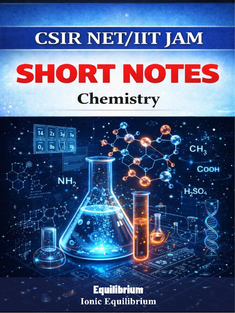 Ionic Equilibrium Short Notes | PDF | Dissociation (Chemistry) | Acid