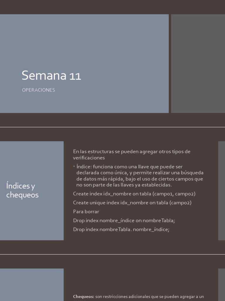 Semana 11 | PDF | SQL | Datos de computadora
