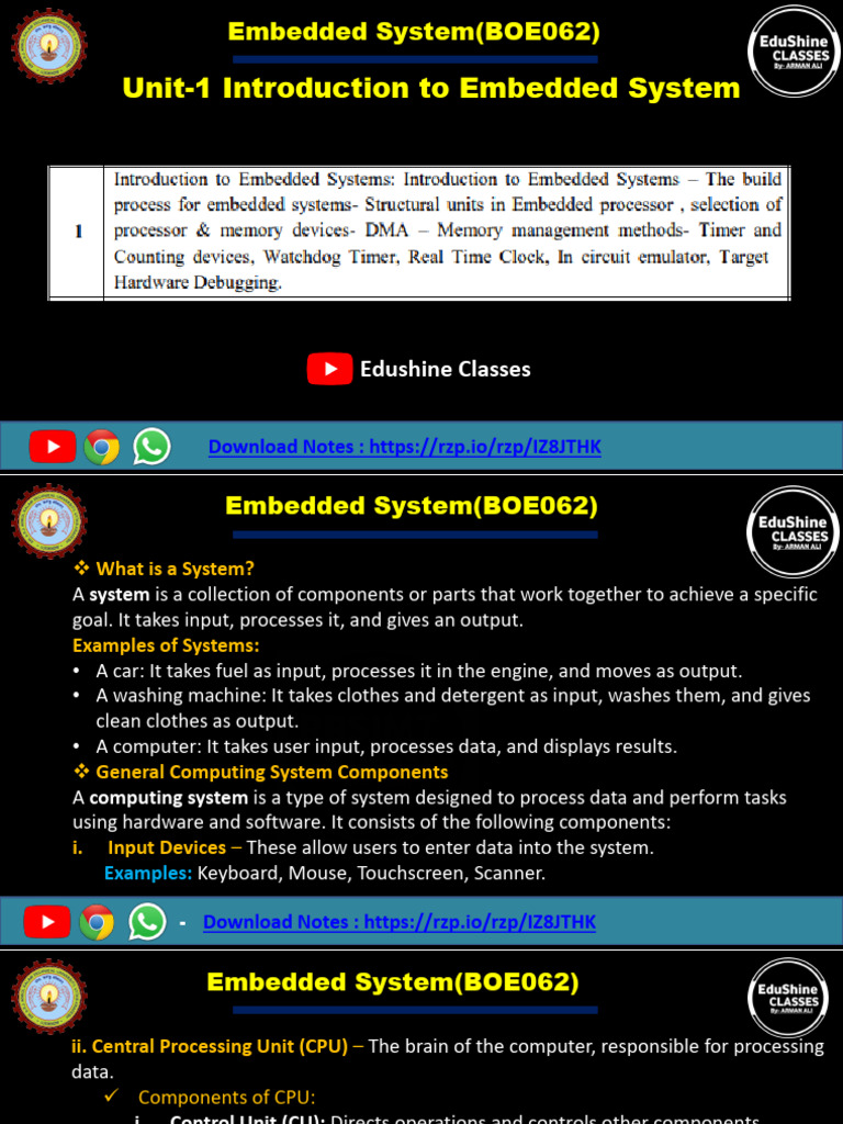 Embedded System All Unit Easy Notes Aktu | PDF | Embedded System ...