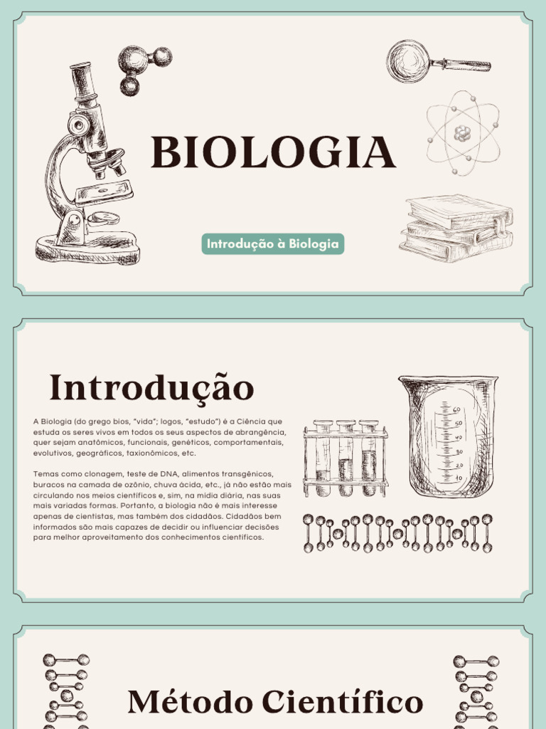 Slide de Introdução À Biologia | PDF | Organismos | Método científico