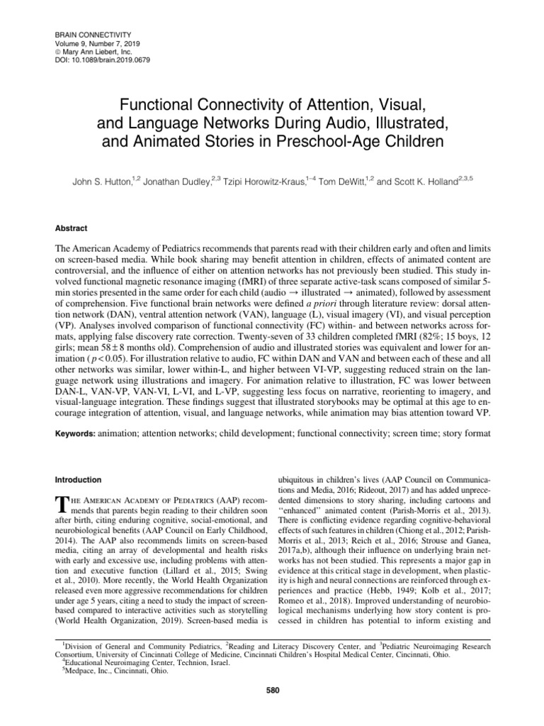 Brain Connectivity | PDF | Functional Magnetic Resonance Imaging ...