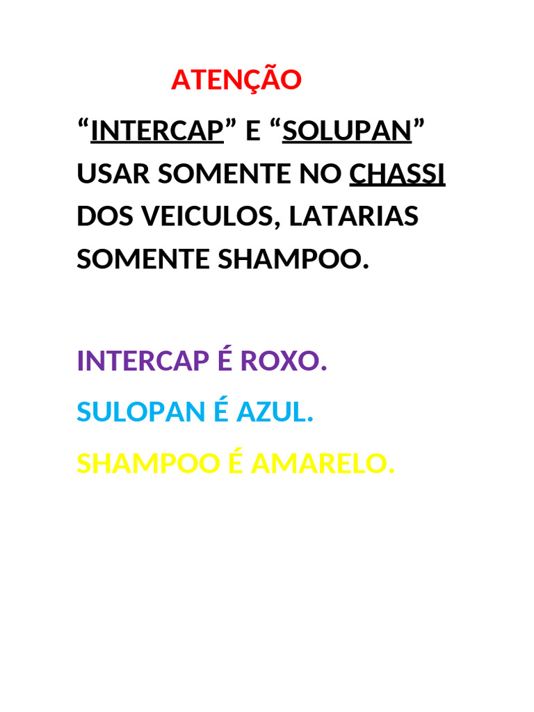 Atenção Intercap e Sulopan | PDF