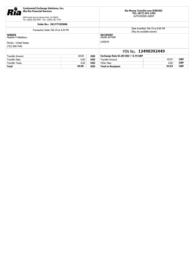 ConsumerReceipt | PDF | United States Dollar | Fee