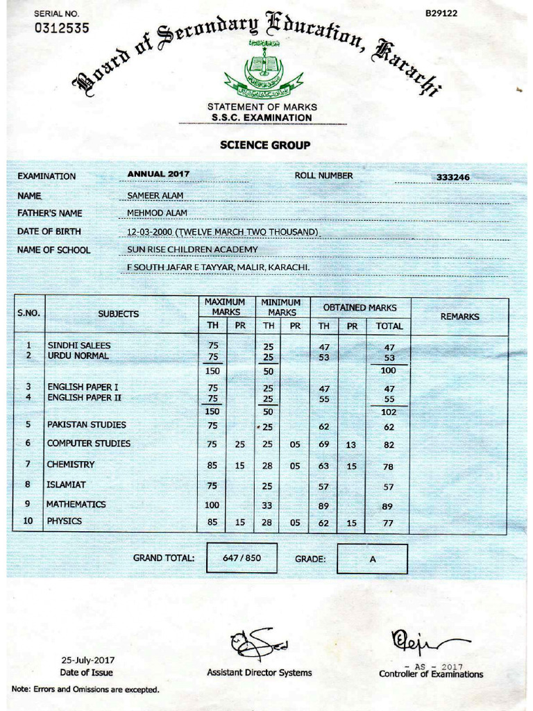 Matric | PDF