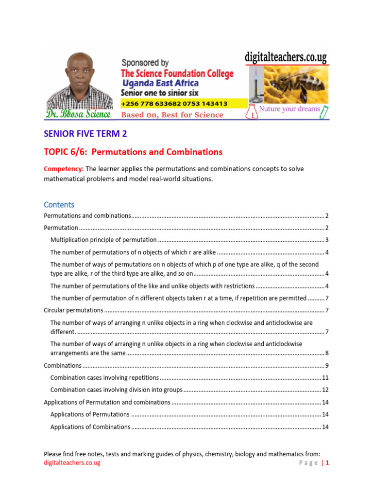 A Level New Curriculum Mathematics SV Topic12 Permutations and ...
