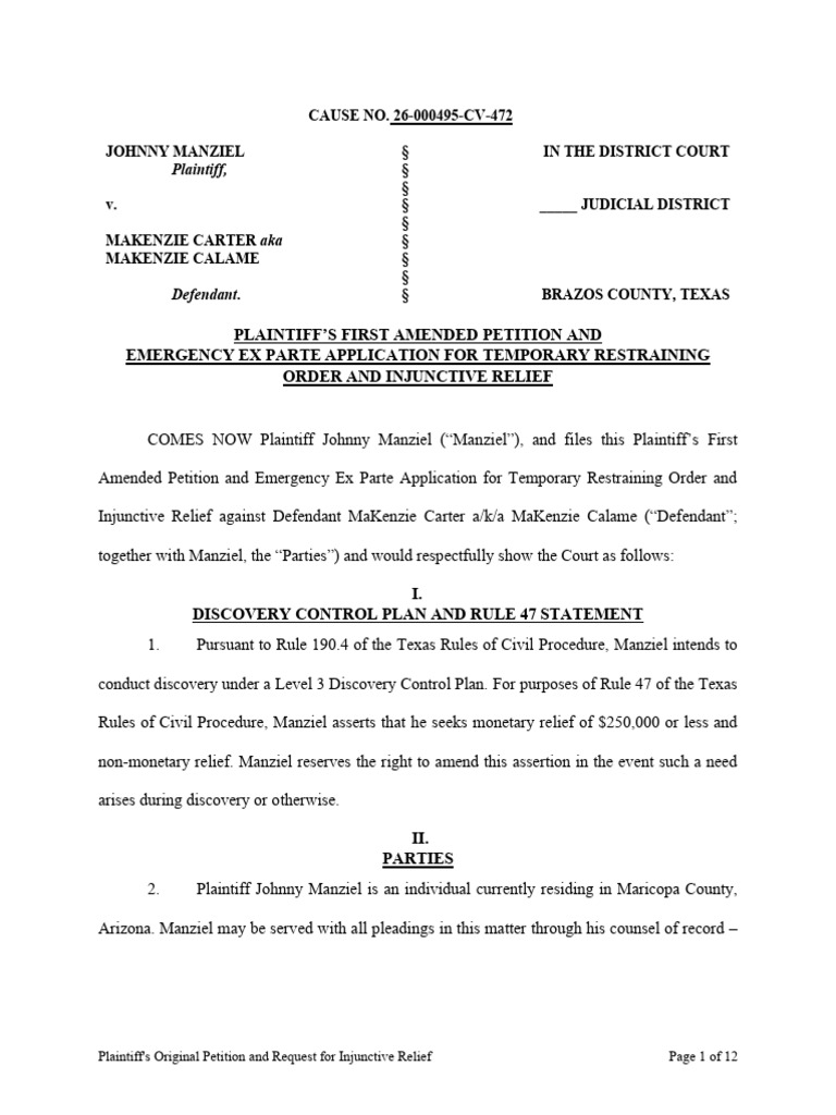 Plaintiff's First Amended Petition & Request For TRO 02-27-2026 13.07. ...