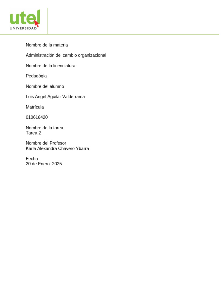 Administración Del Cambio Organizacional | PDF | Gestión del cambio ...
