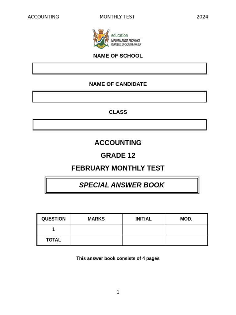 Accounting February Monthly Test Ab-1 | PDF | Net Income | Expense