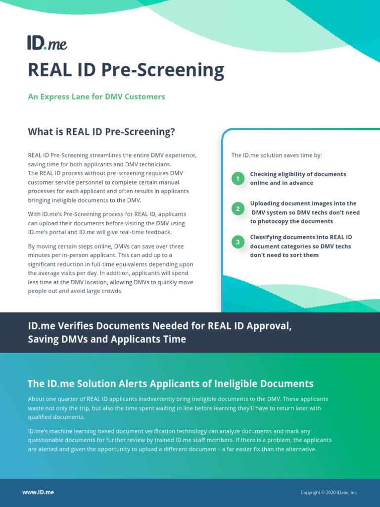 IDme REAL ID Solution Web | PDF | Identity Document | Department Of ...