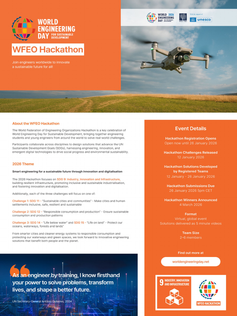 WED 2026 WFEO Hackathon Flyer | PDF
