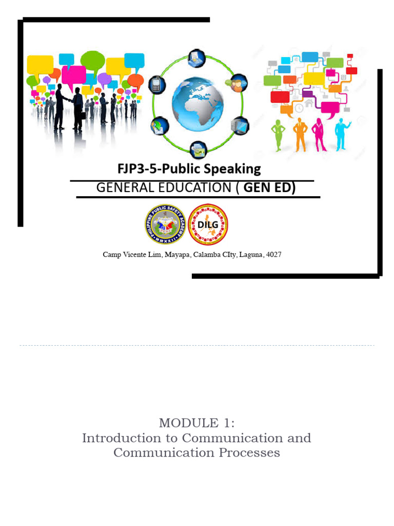 Public Speaking Module 1 | PDF