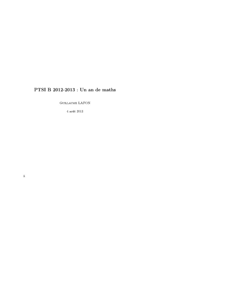 Cours de Maths Ptsi Début | PDF