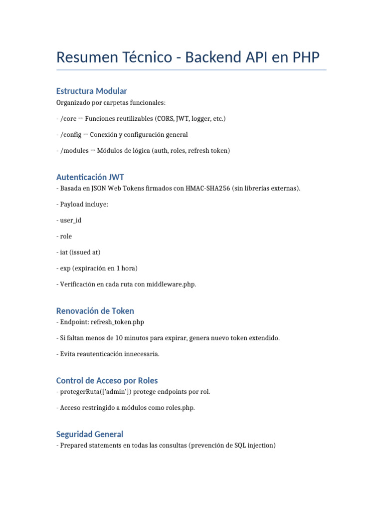 Resumen Backend API PHP | PDF