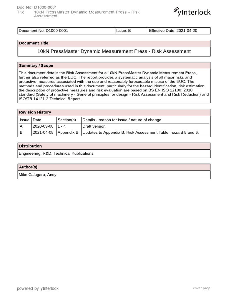 Risk Assessment Example | PDF | Safety | Risk