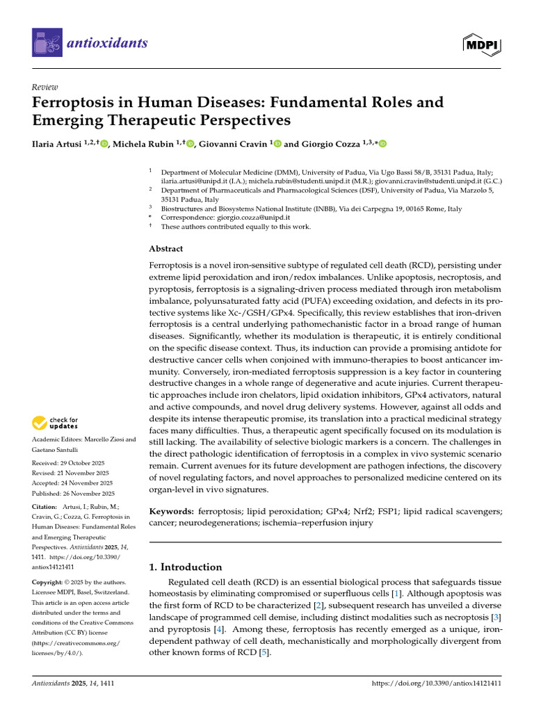 Ferroptosis in Human Diseases: Fundamental Roles and Emerging ...
