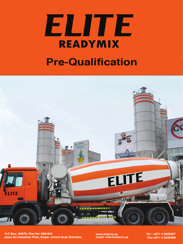Elite Ready Mix - Profile | PDF | Concrete | Materials