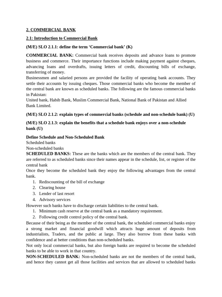 Chapter 2 Commercial Bank | PDF | Banks | Identity Document