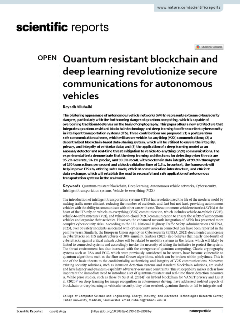 Quantum Resistant Blockchain and Deep Learning Revolutionize Secure ...