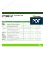 Dragon Speech Recognition Feature Matrix