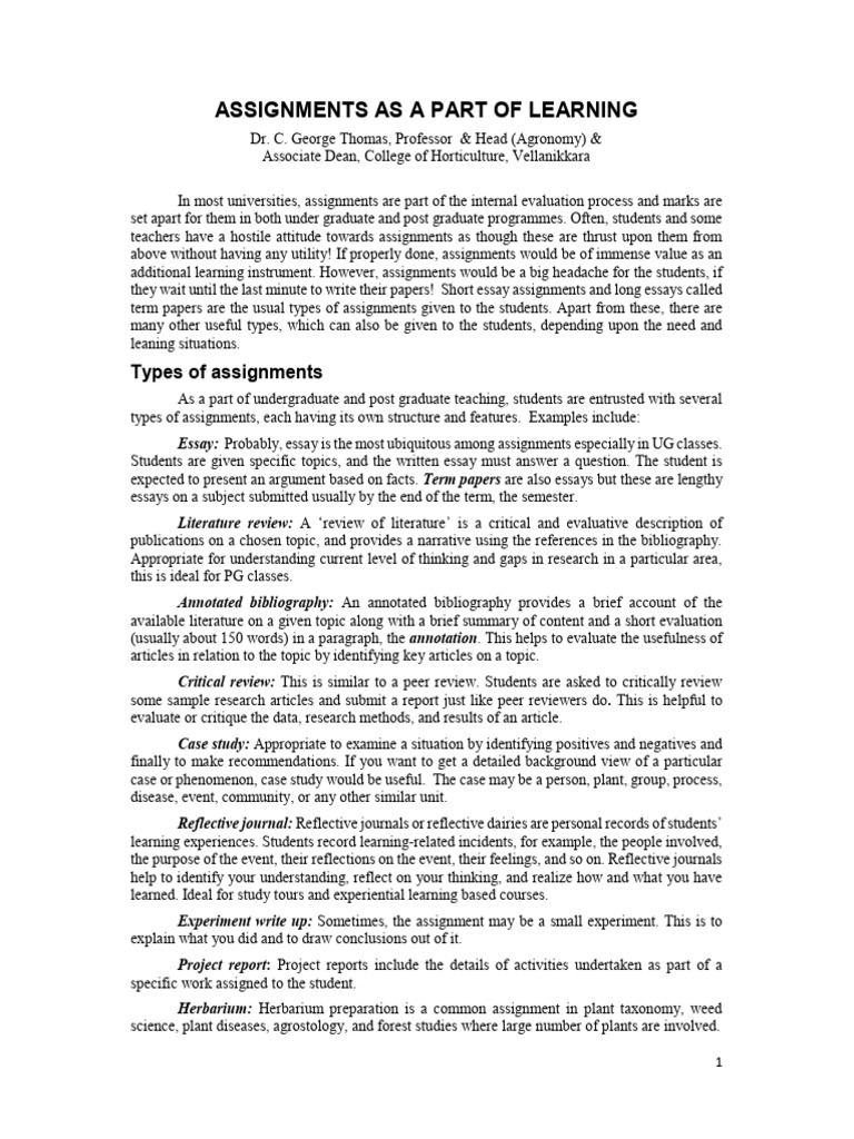 Assignments and Essays | PDF | Essays | Editing
