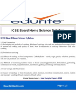 ICSE Board Home Science Syllabus