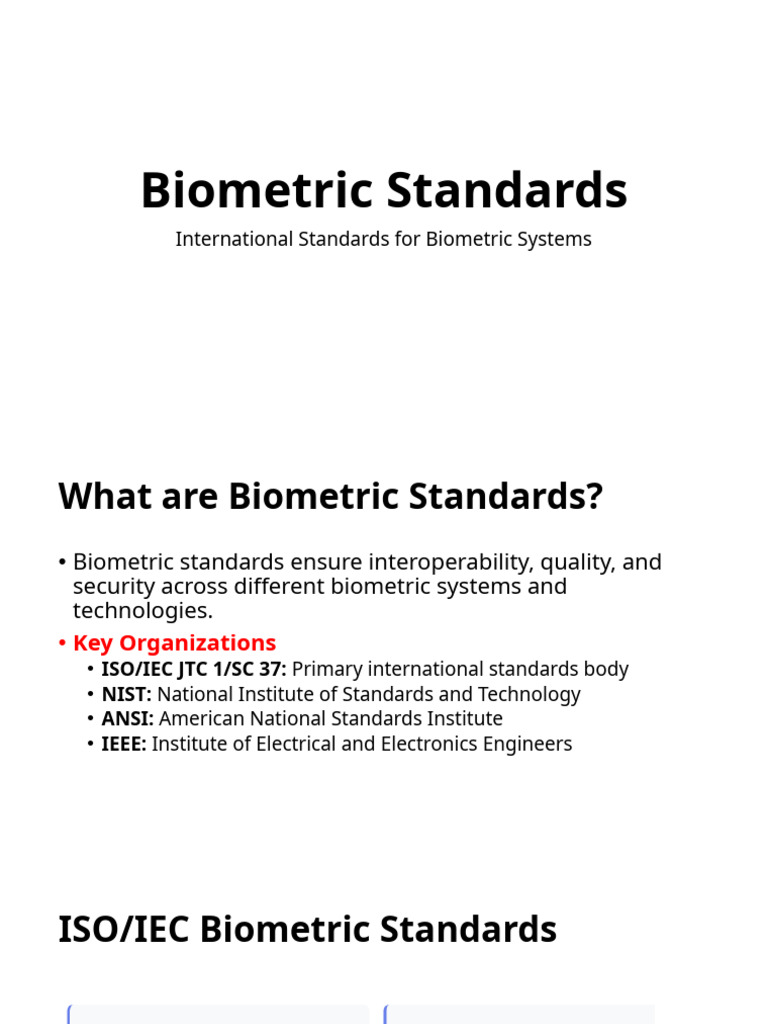 8) Biometric Standards | PDF | Biometrics | Fingerprint