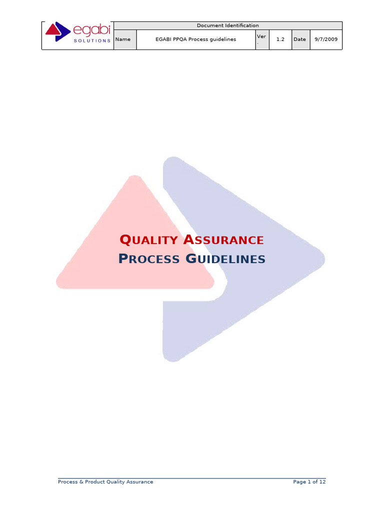 PPQA Process Guidelines | PDF | Audit | Business