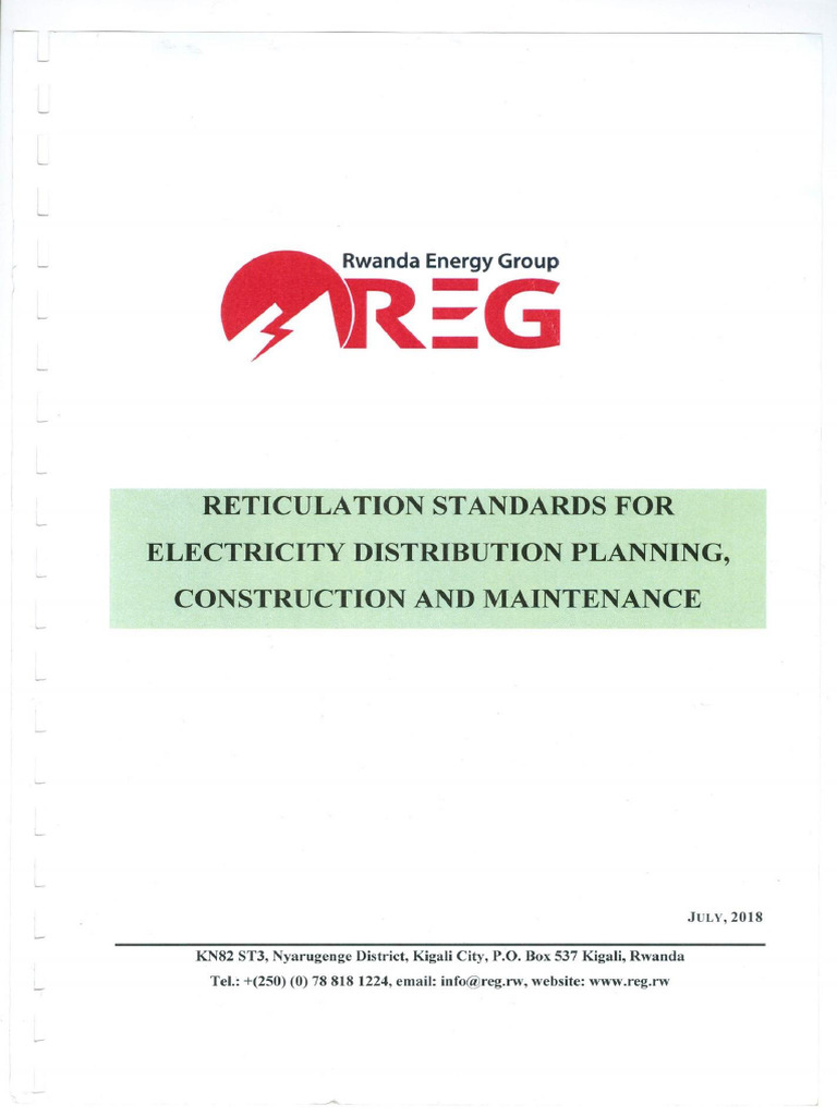 REG - Reticulation - Standards - Rwanda MV LV Construction | PDF