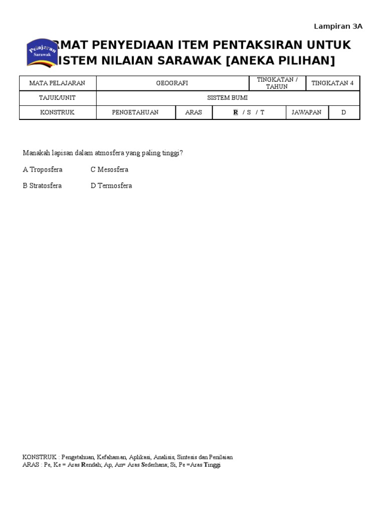 Soalan Geografi Kertas 1 Spm