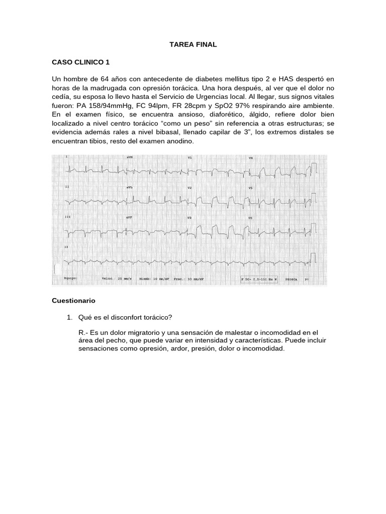 Tarea Final CARDIOLOGIA | PDF | Infarto de miocardio | Especialidades ...