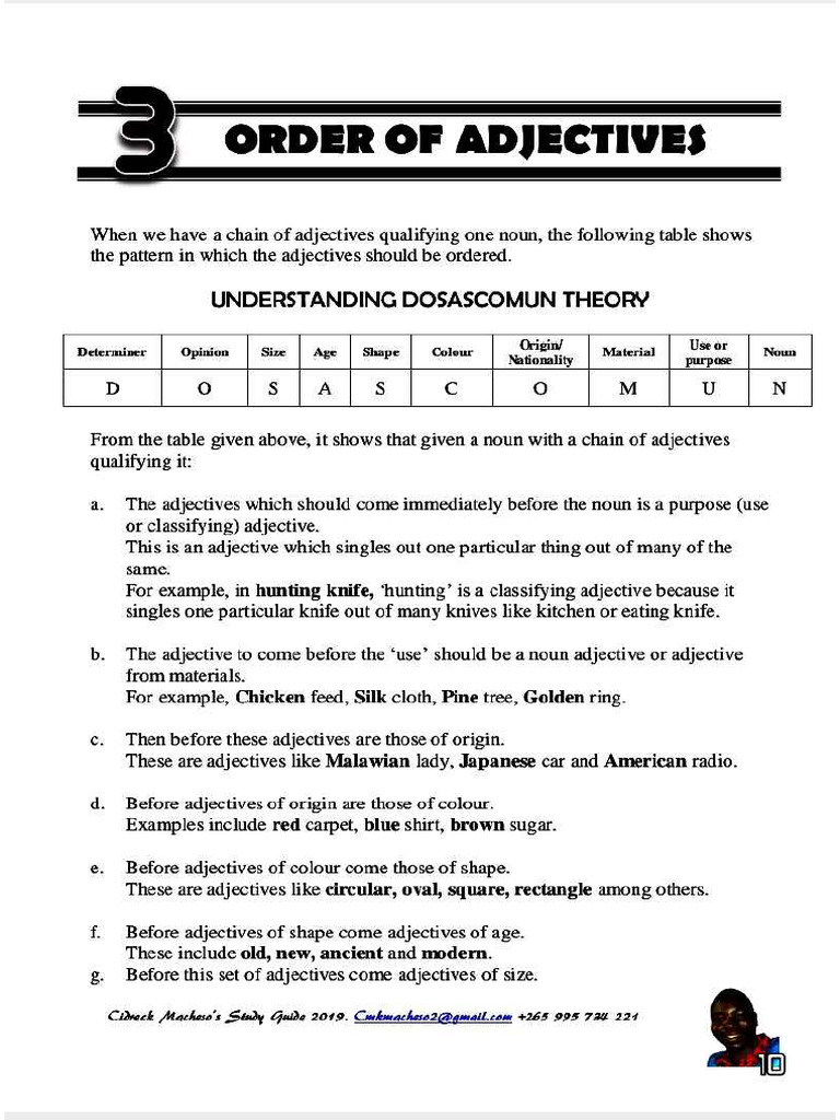 Order of Adjectives | PDF