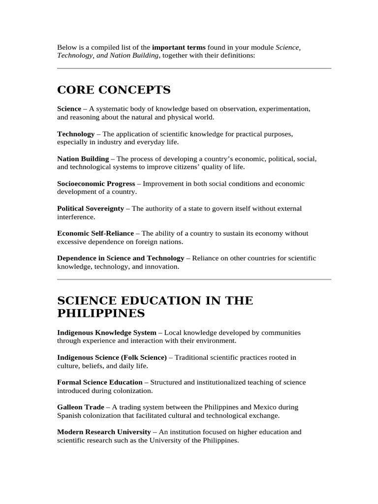 Below Is A Compiled List of The Important Terms Fo | PDF | Science ...