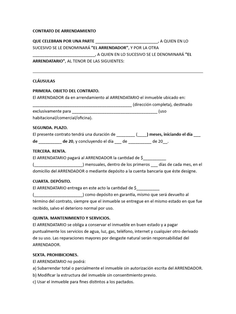 Contrato Machote | PDF