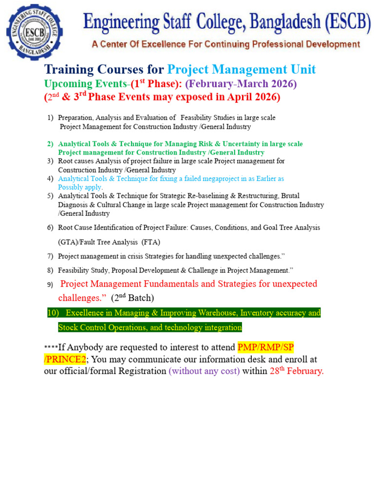 Traininig For Project Management Unit | PDF