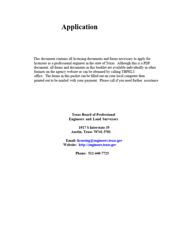 Application Packet | PDF | Engineer | Engineering