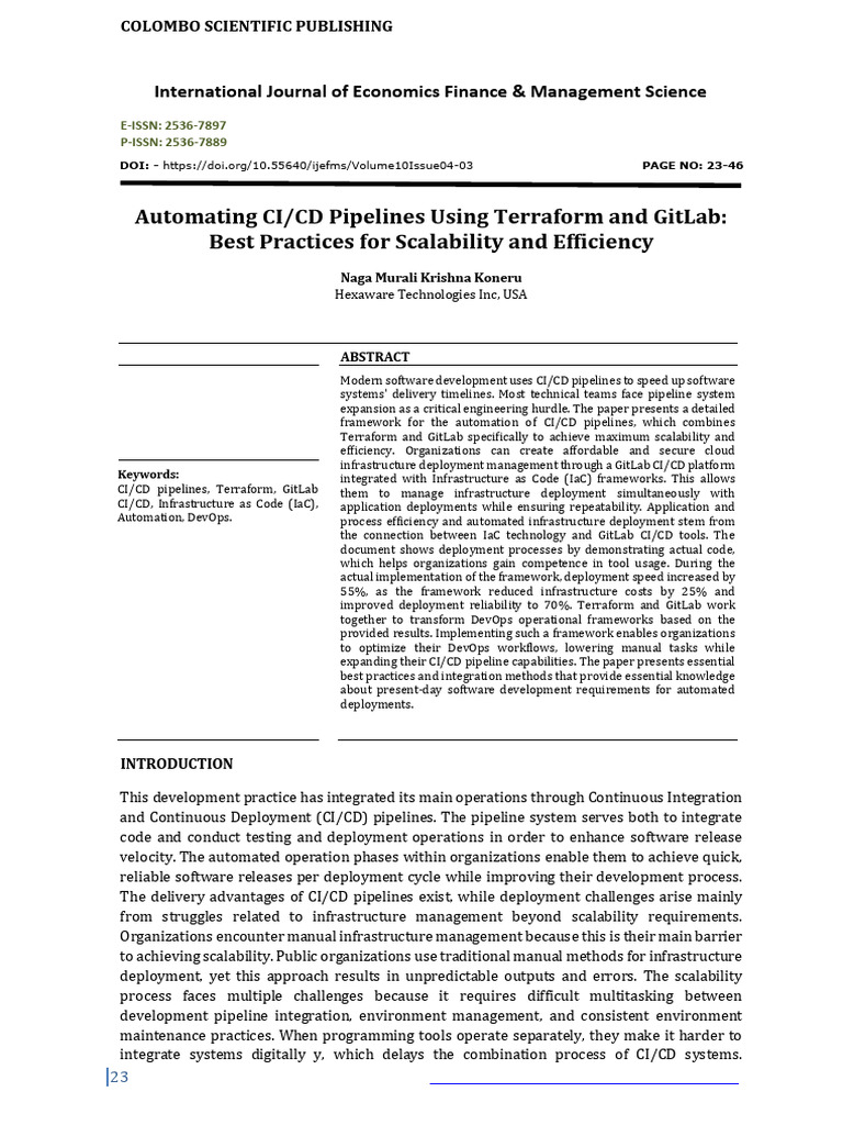 Automating Ci/Cd Pipelines Using Terraform and Gitlab: Best Practices ...