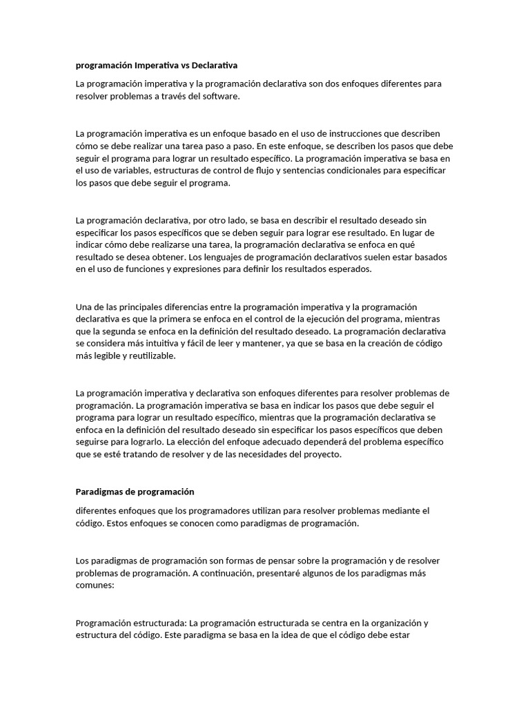 Paradigmas de Programación | PDF | Lenguaje de programación ...