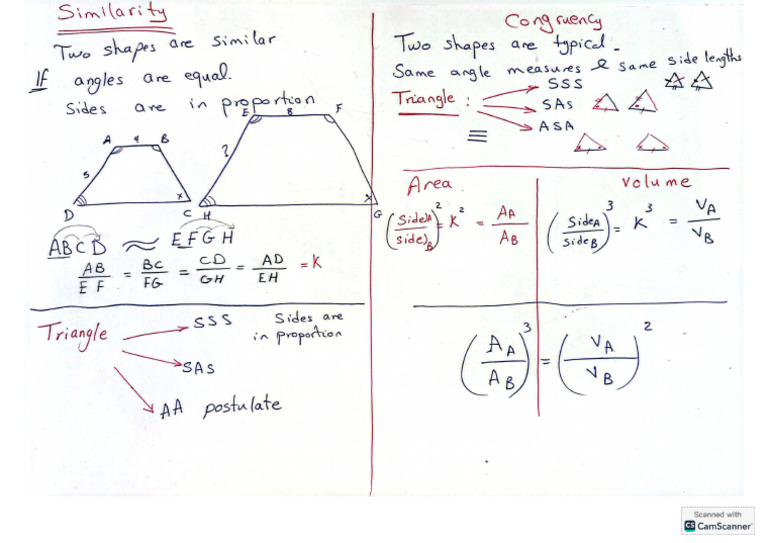 Similarity Notes | PDF