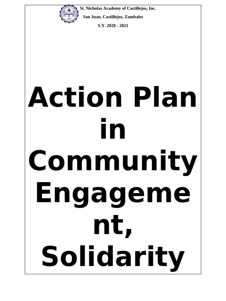 Action Plan in Community Engagemen1 | PDF