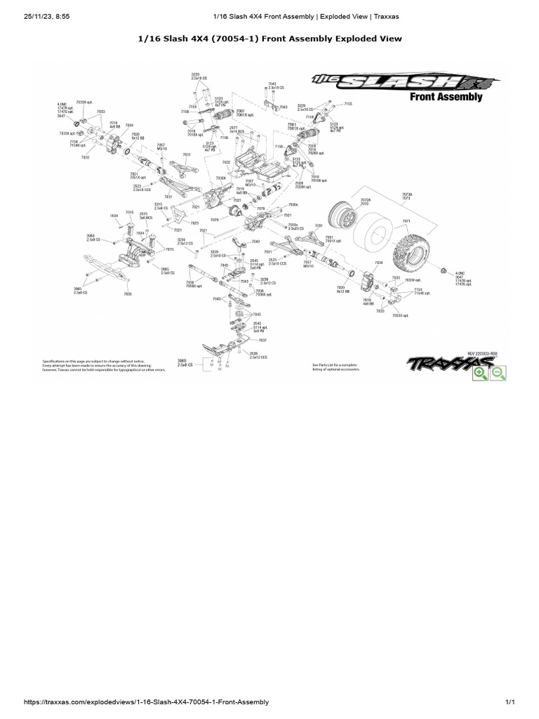 1 - 16 Slash 4X4 Front Assembly - Exploded View - Traxxas | PDF